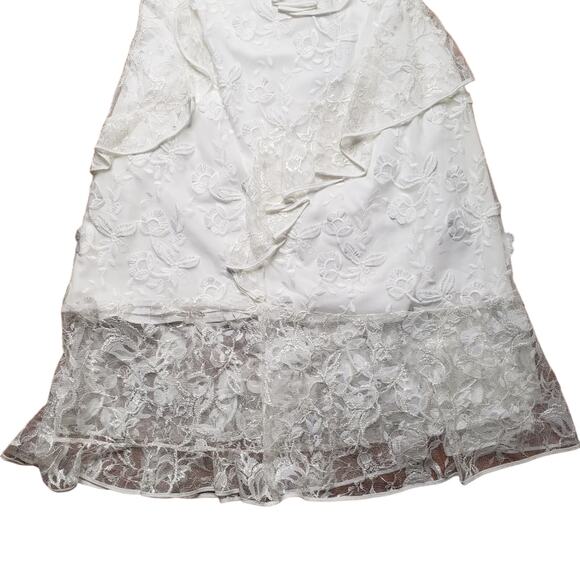 Sachin + Babi ruffle lace white dress size 12 - Picture 6 of 8